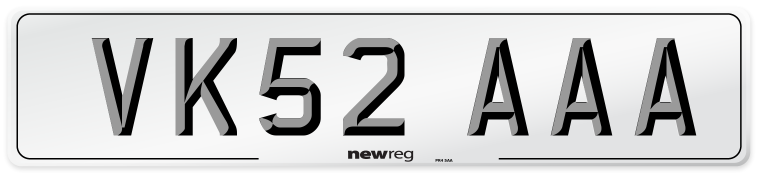VK52 AAA Number Plate from New Reg
